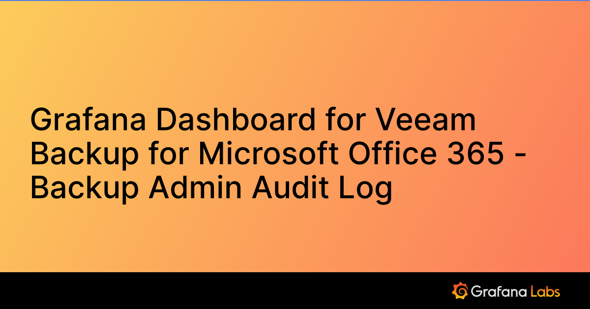 Grafana Dashboard for Veeam Backup for Microsoft Office 365 Backup